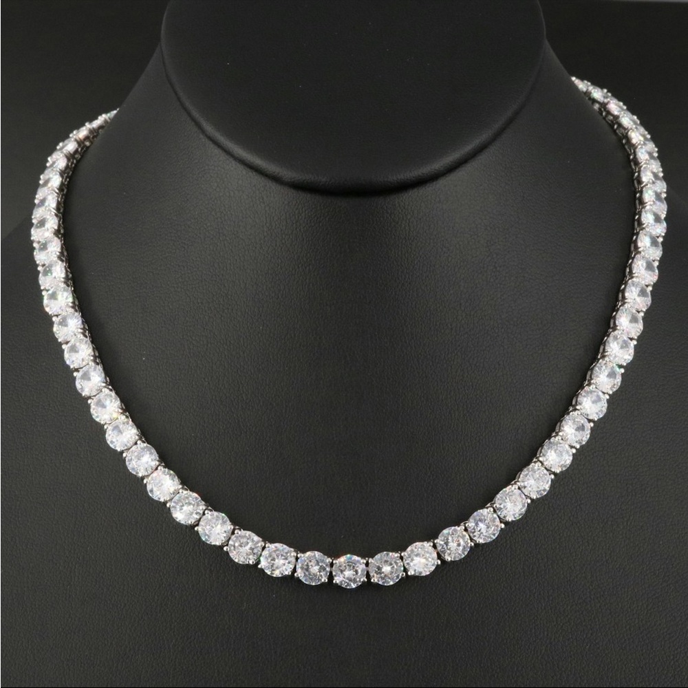 Sterling Silver Necklace with Cubic Zirconia